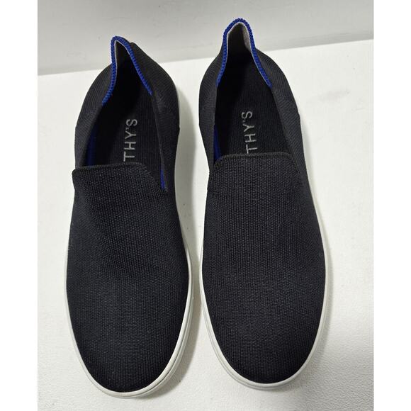 Rothy’s The Original Slip On Sneaker Black Solid Women's Size 9 Knit - Picture 2 of 9